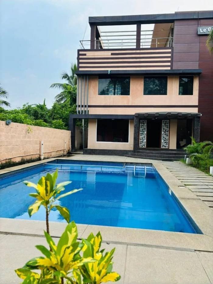 Pool and building